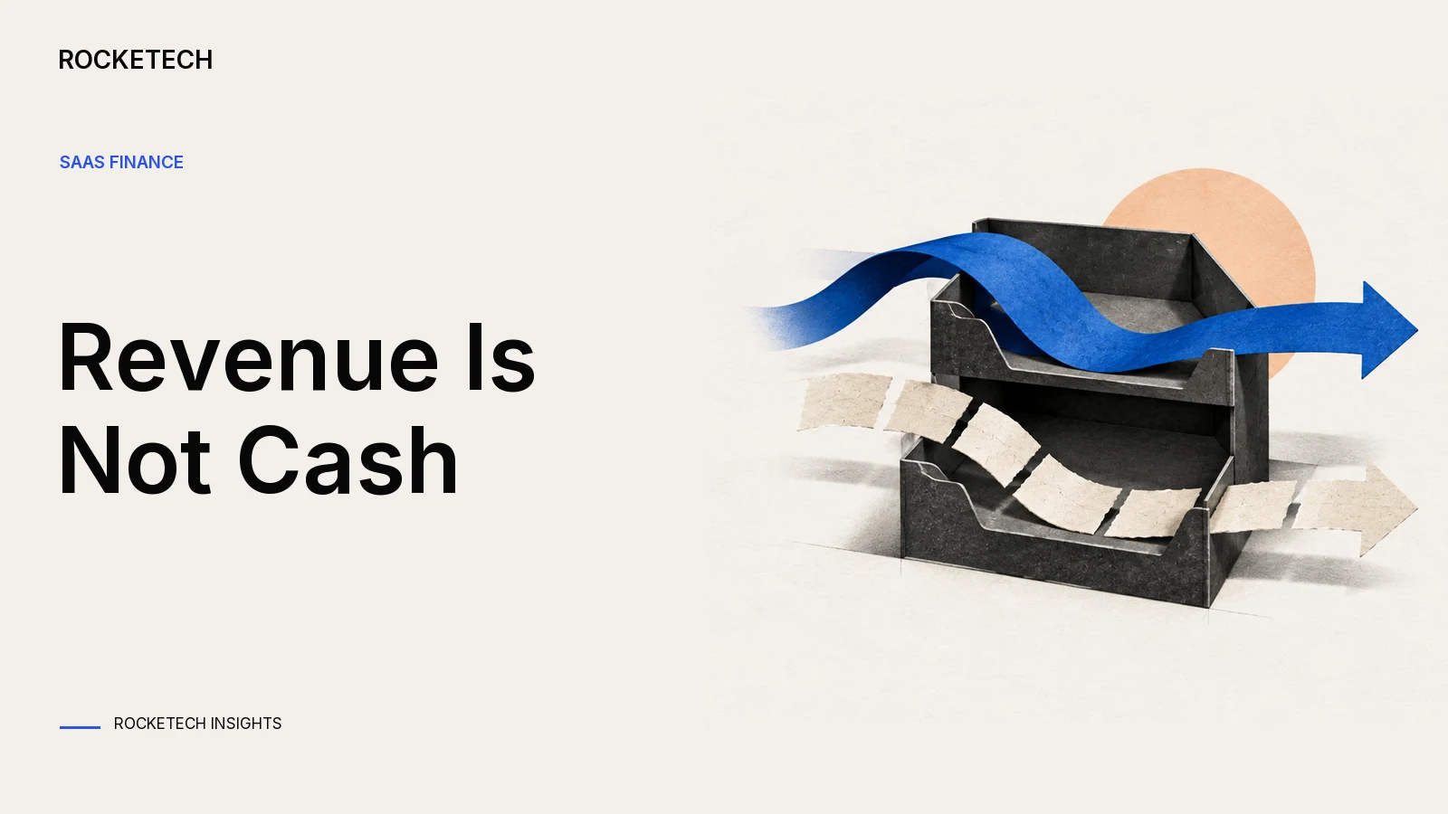 Two paper ribbons enter separate tray compartments at different points, suggesting revenue and payment timing.
