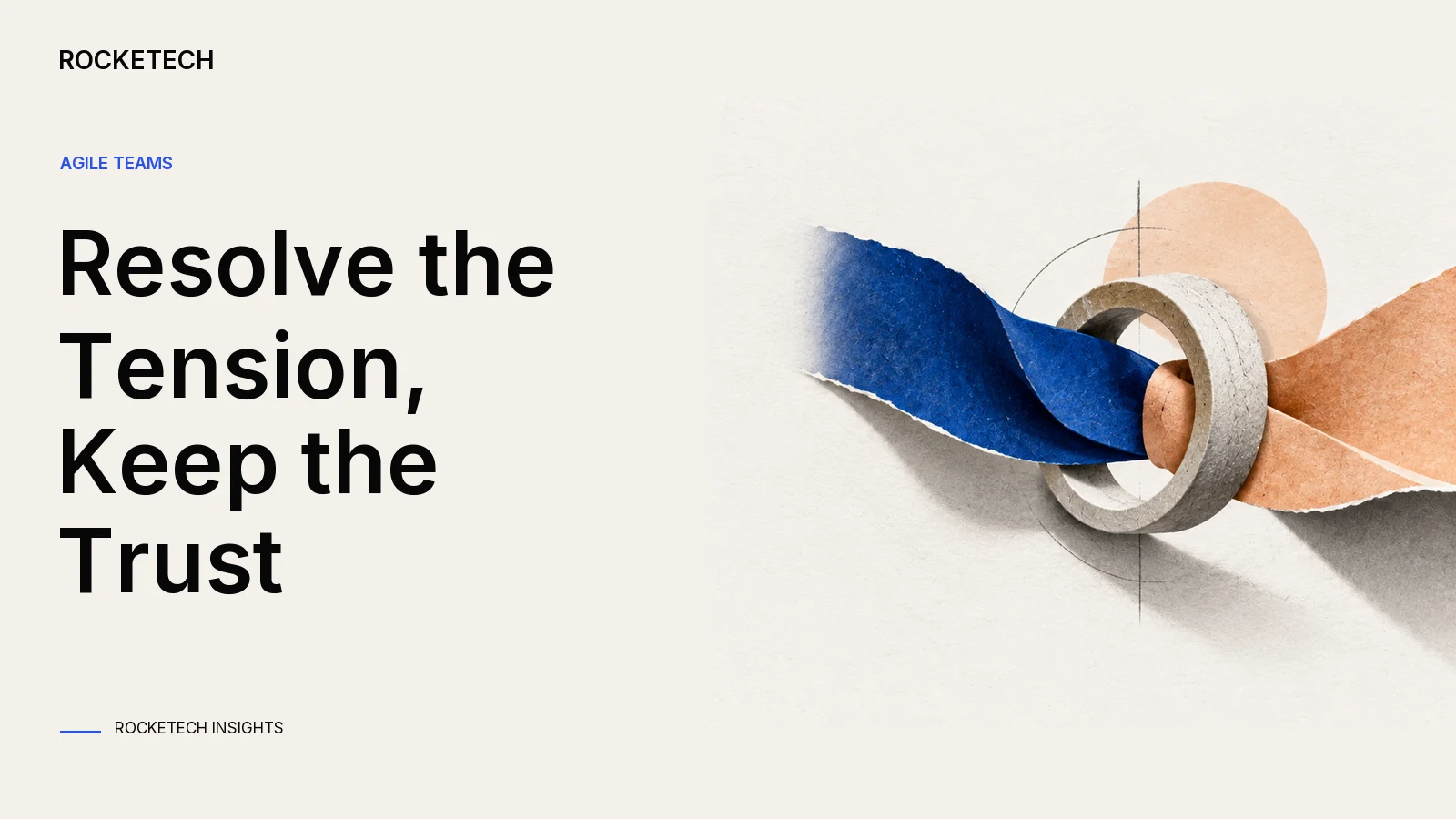 Two opposing paper ribbons pass through a shared adjustable ring without forming a knot.