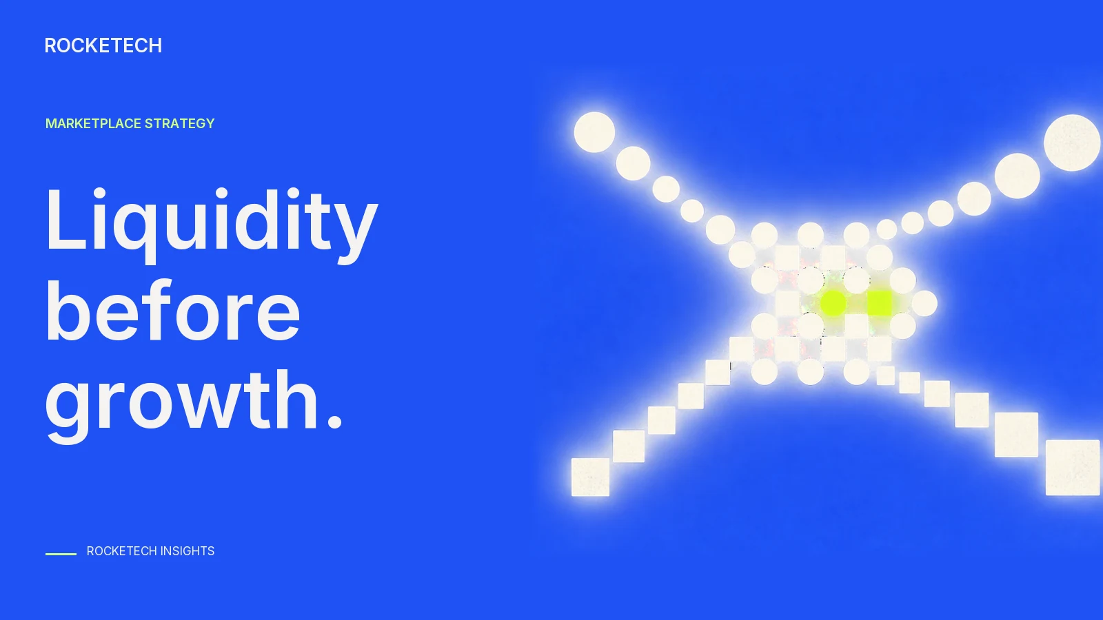 Graphic illustration of two streams of tokens connecting into matched pairs, representing marketplace liquidity.