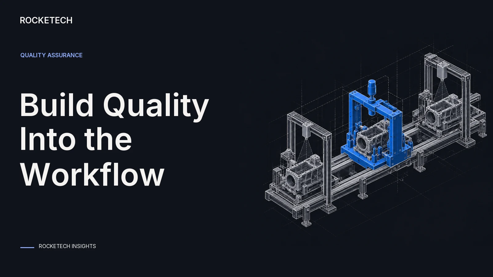An assembly rail contains inspection apertures and a closely fitted removable test jig.