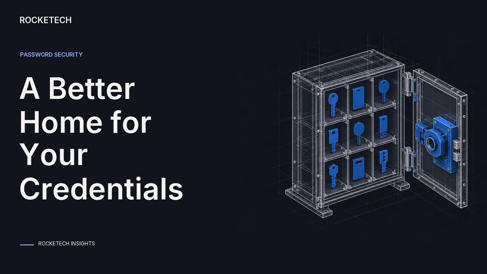 Distinct abstract key profiles sit in separated compartments behind a controlled access mechanism.